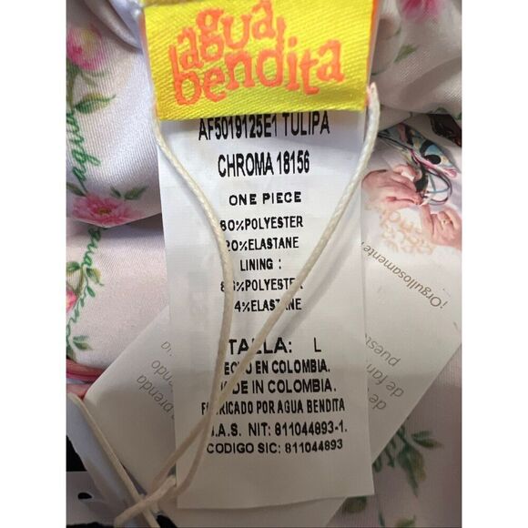 Agua Bendita Women's Multicolor Tulipa Korin One Piece Swimsuit Size Large NWT - Picture 10 of 11